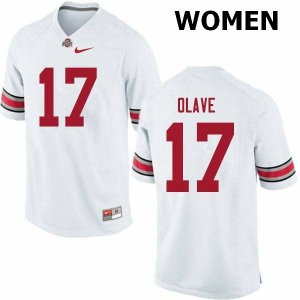 Women's Ohio State Buckeyes #17 Chris Olave White Nike NCAA College Football Jersey New Year JOO2444DB